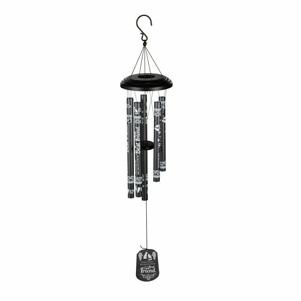 Plow & Hearth Avria Hand-Tuned Wind Chime, Metal, "Best Friend", 42"
