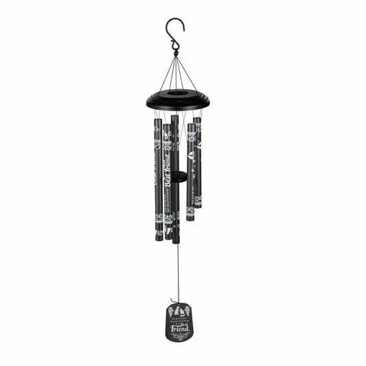 Plow & Hearth Avria Hand-Tuned Wind Chime, Metal, "Best Friend", 42"
