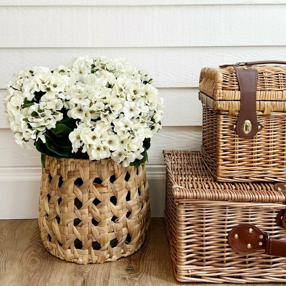 Plow & Hearth Artificial Geraniums Bush (Set of 3)