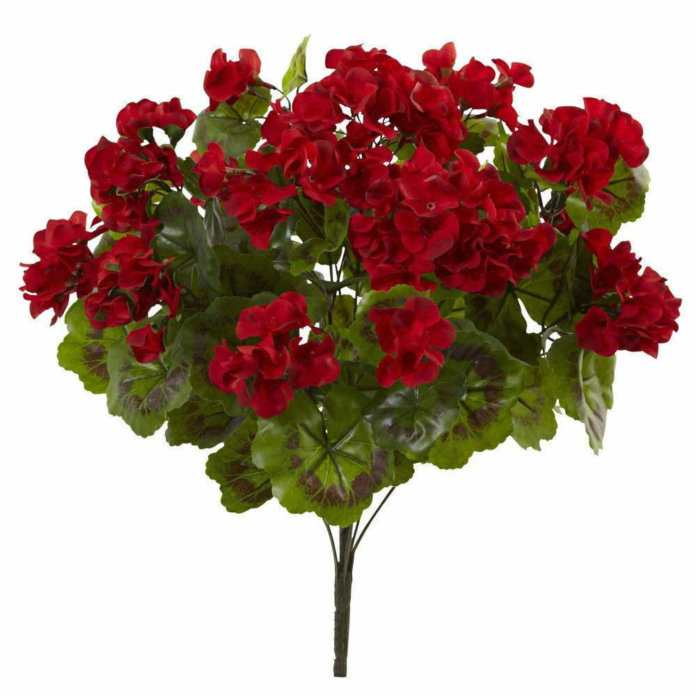 Plow & Hearth Artificial Geraniums Bush (Set of 3)