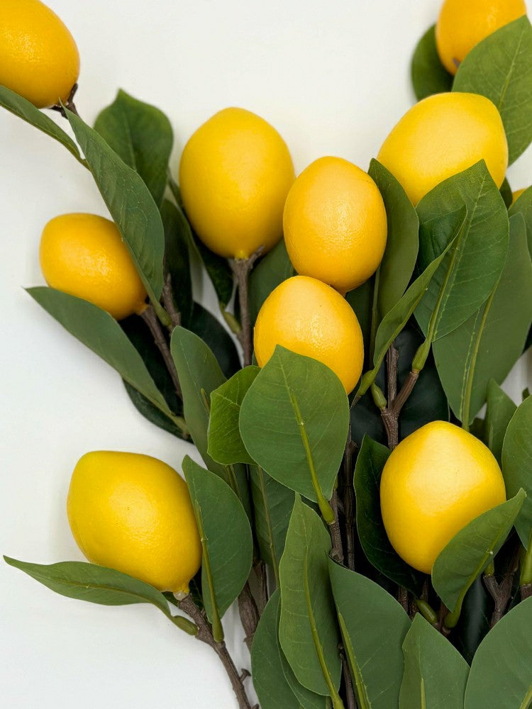 Plow & Hearth Artificial Lemon Stems - Bundle of 3