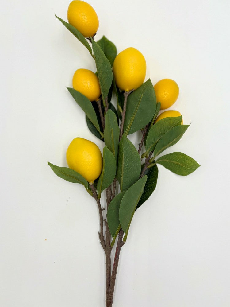 Plow & Hearth Artificial Lemon Stems - Bundle of 3
