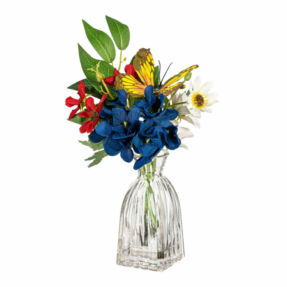 Plow & Hearth American Classic Faux Floral Table Decor Artificial with Butterflies i