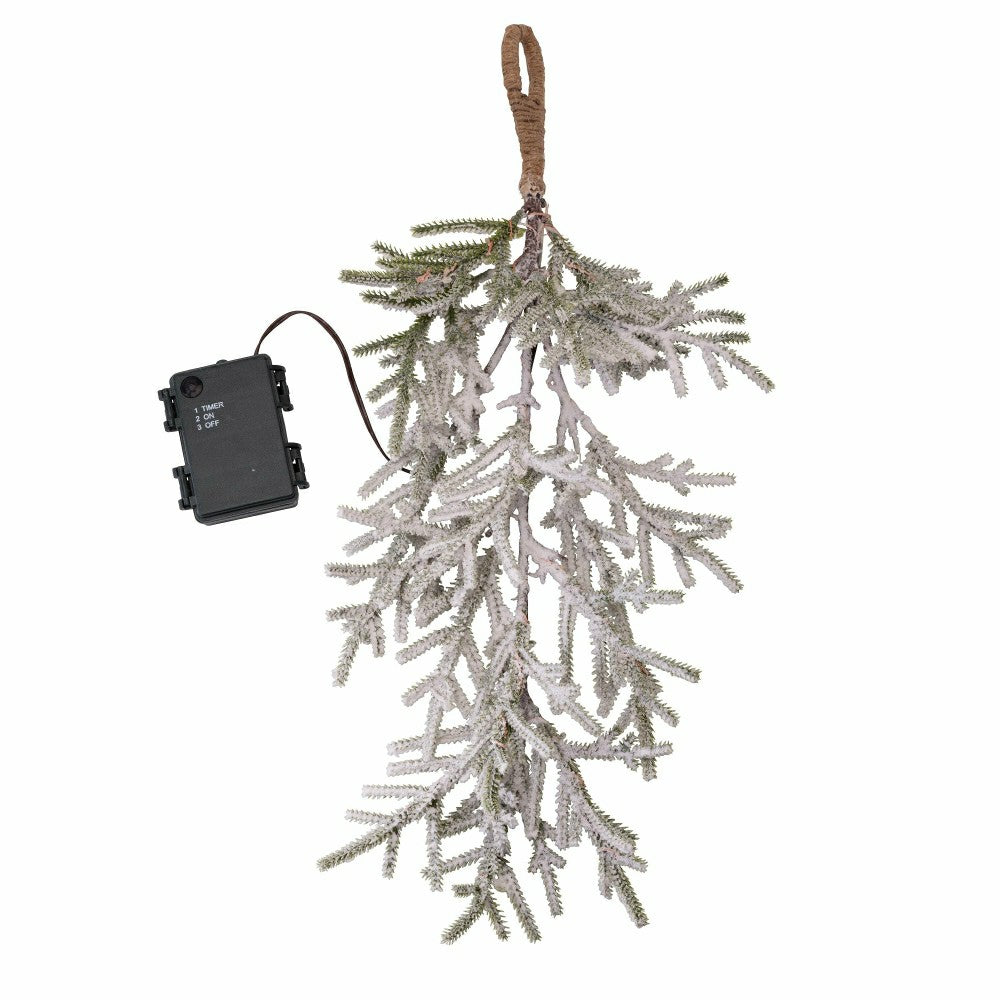 Plow & Hearth Misty Pine Lighted Holiday Greenery Swag