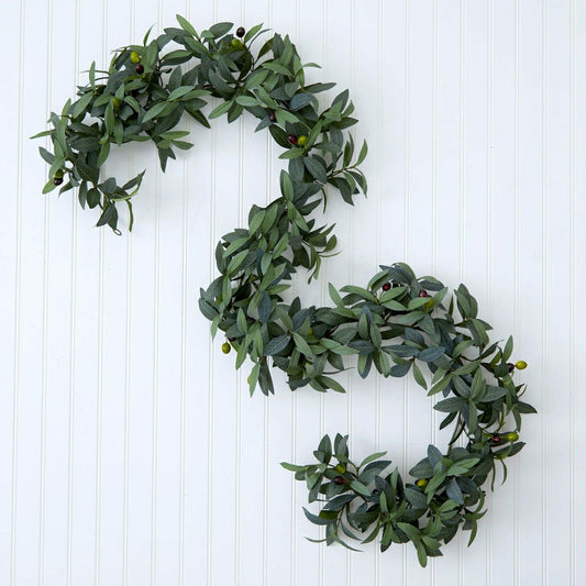 Plow & Hearth 6.5’ Olive Artificial Garland
