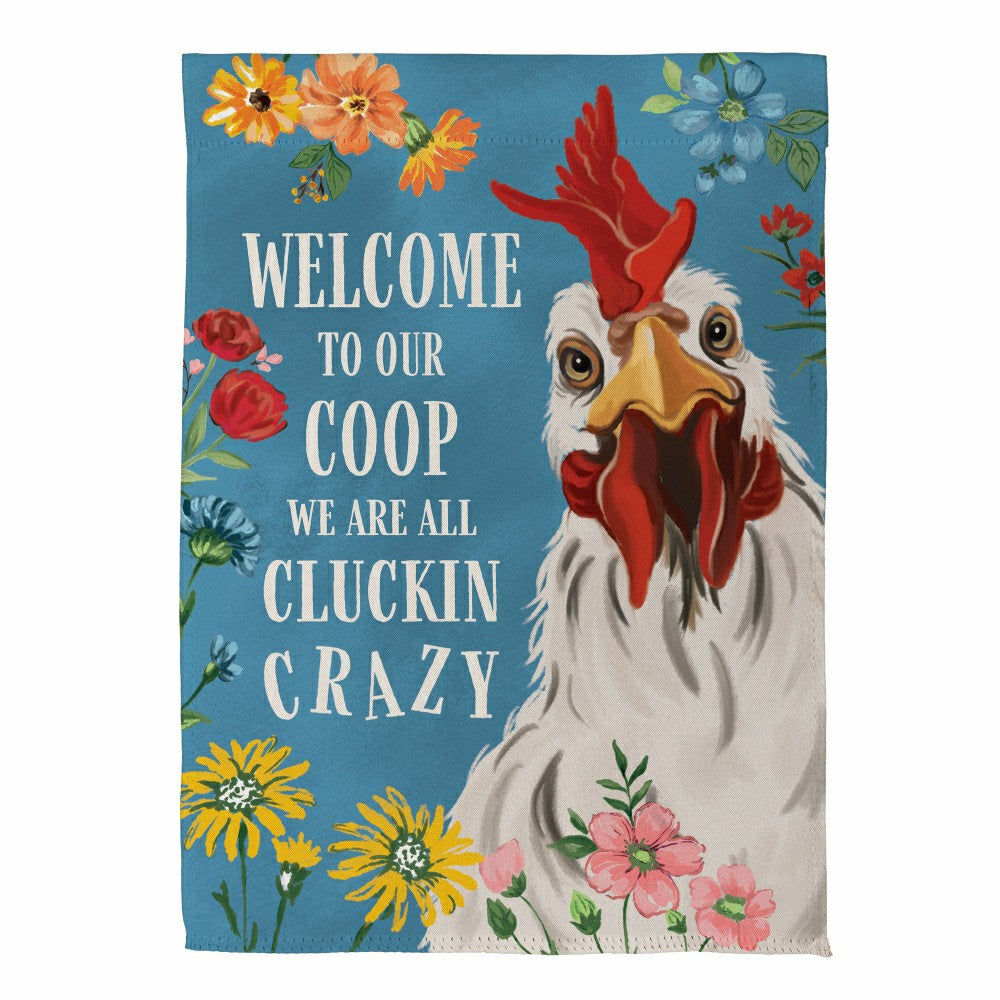 Plow & Hearth Petal & Plow Crazy Coop Suede Garden Flag