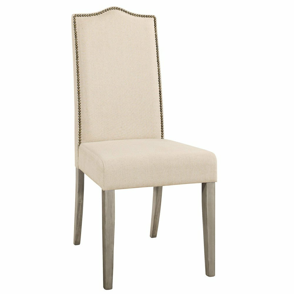 Plow & Hearth Romero Parson Linen Upholstery Chair, Weathered Gray