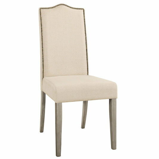 Plow & Hearth Romero Parson Linen Upholstery Chair, Weathered Gray