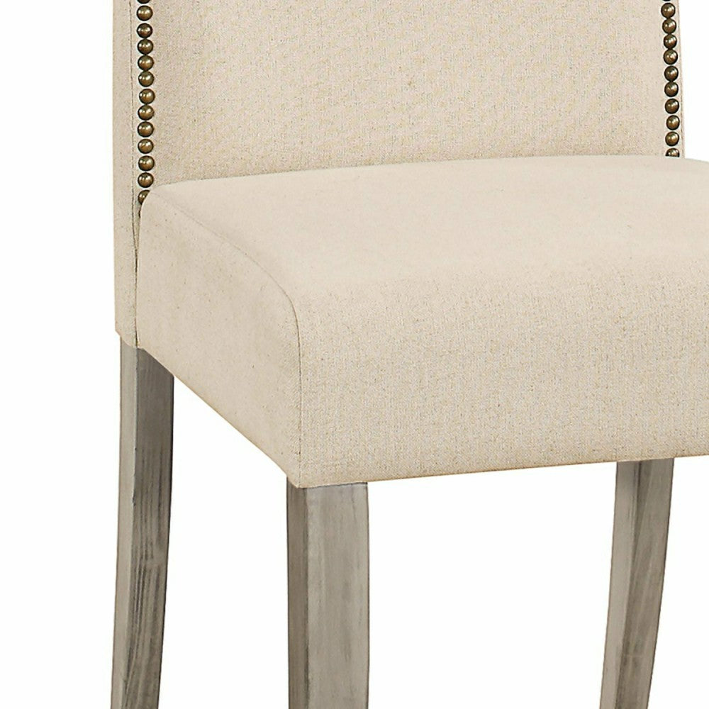 Plow & Hearth Romero Parson Linen Upholstery Chair, Weathered Gray