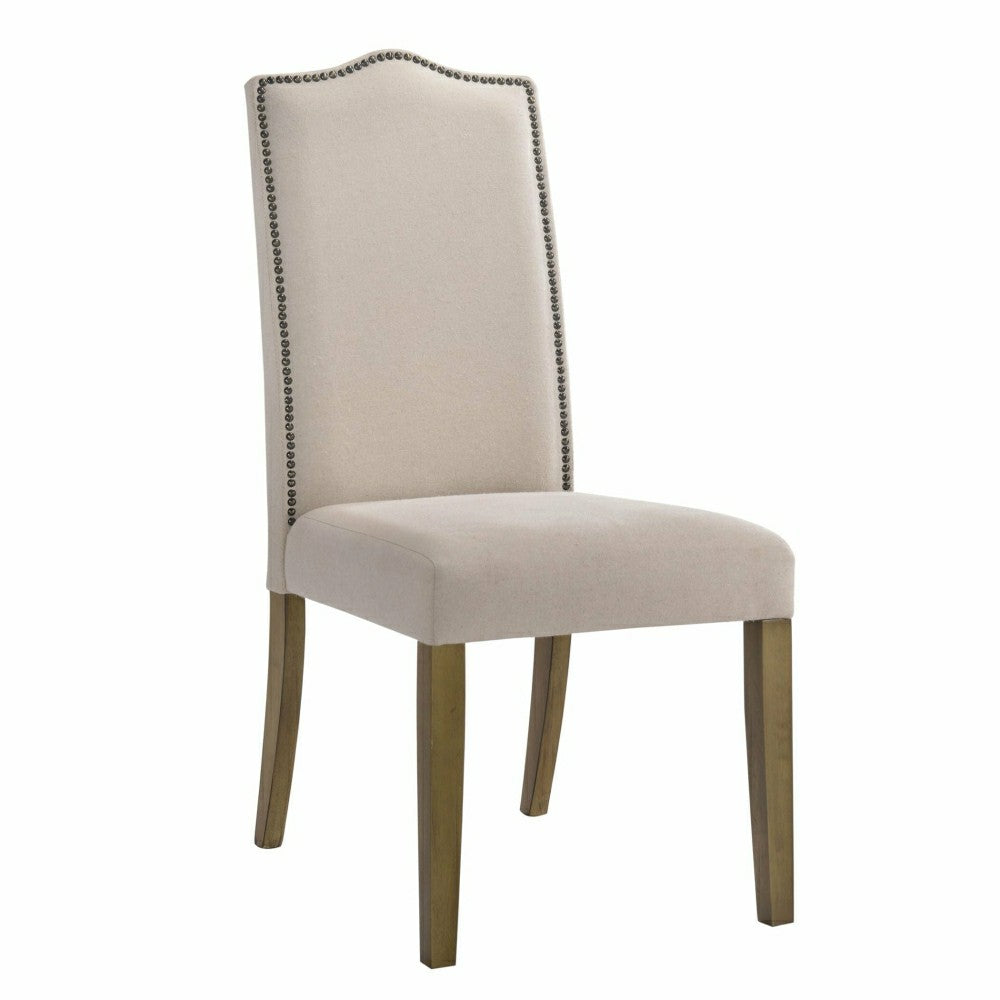 Plow & Hearth Romero Parson Linen Upholstery Chair, Harvest Oak
