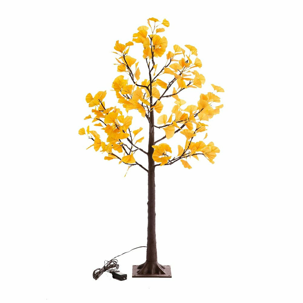 Plow & Hearth 4'H Indoor/Outdoor Electric Lighted Yellow Gingko Tree