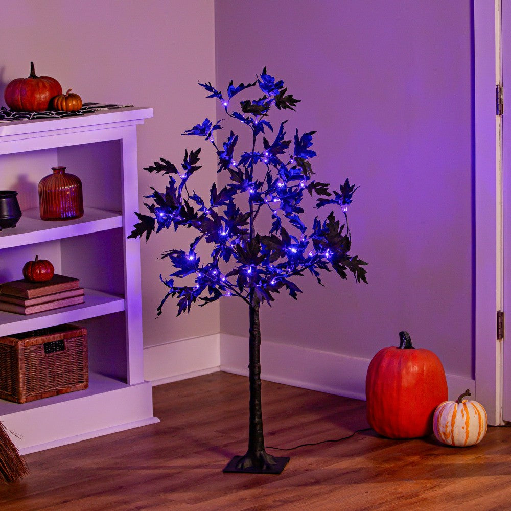 Plow & Hearth Halloween Maple Indoor/Outdoor LED Color Changing Tree, 43"H