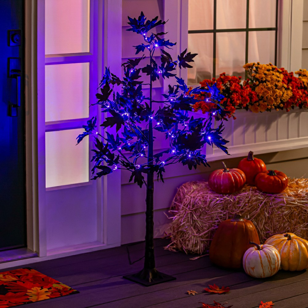 Plow & Hearth Halloween Maple Indoor/Outdoor LED Color Changing Tree, 43"H