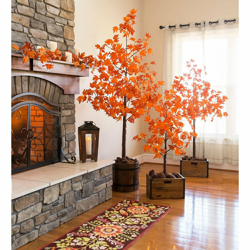 Plow & Hearth Indoor/Outdoor LED Maple Lighted Tree with 48Lights, 4'H
