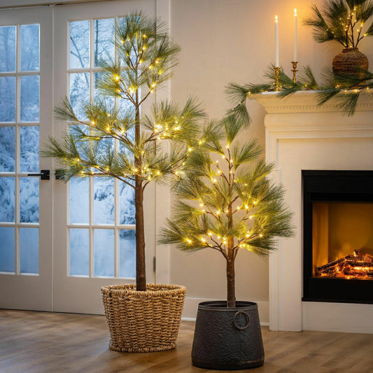 Plow & Hearth Winter Grove Tree Pine Indoor/Outdoor LED Artificial Tree, 48"H