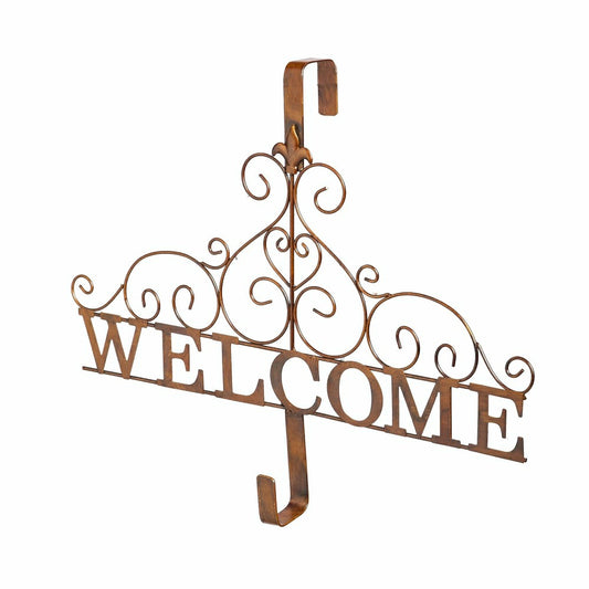 Plow & Hearth Metallic Copper Fleur-de-Lis Welcome Wreath Holder