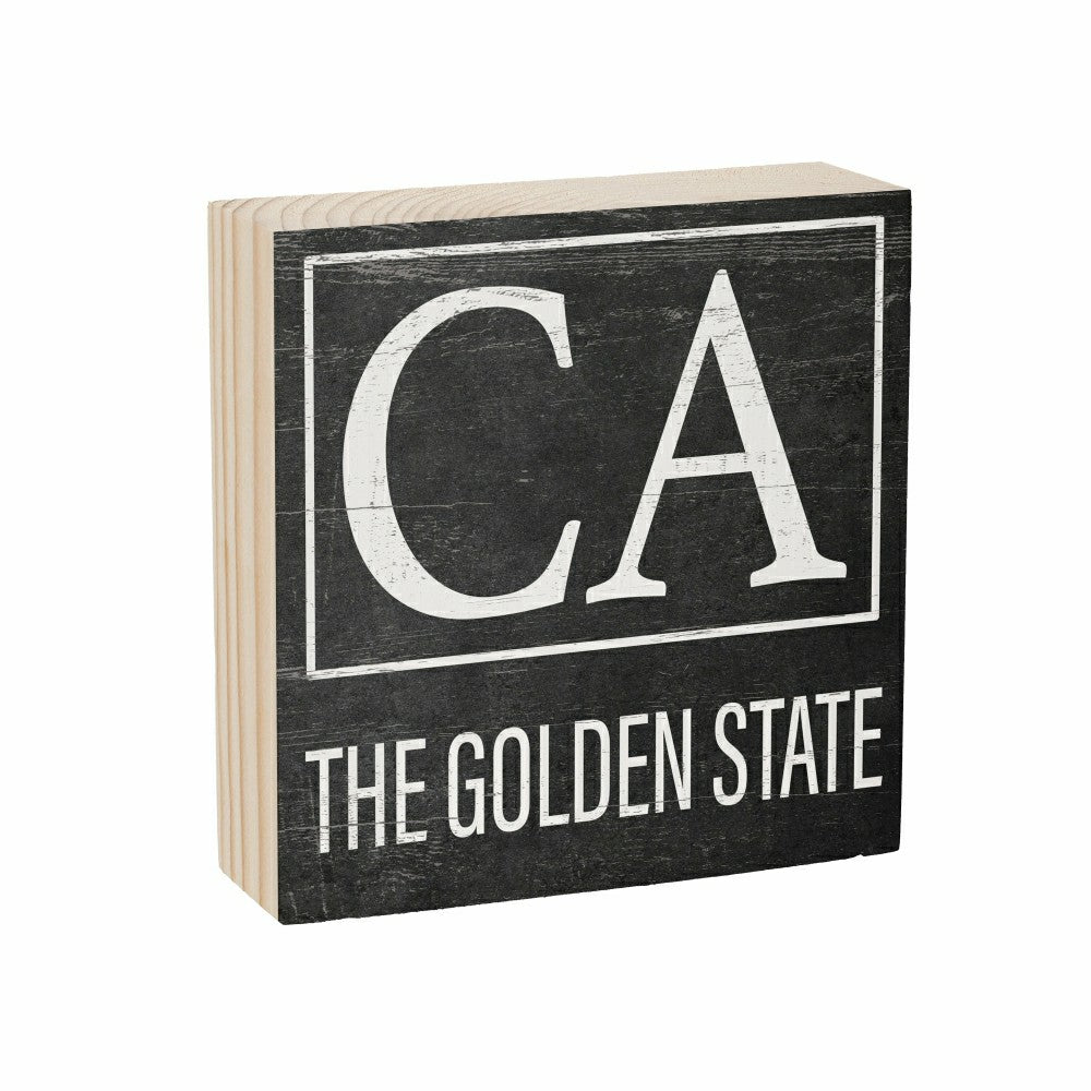 Plow & Hearth State Sign Wood Block California 6"x6"