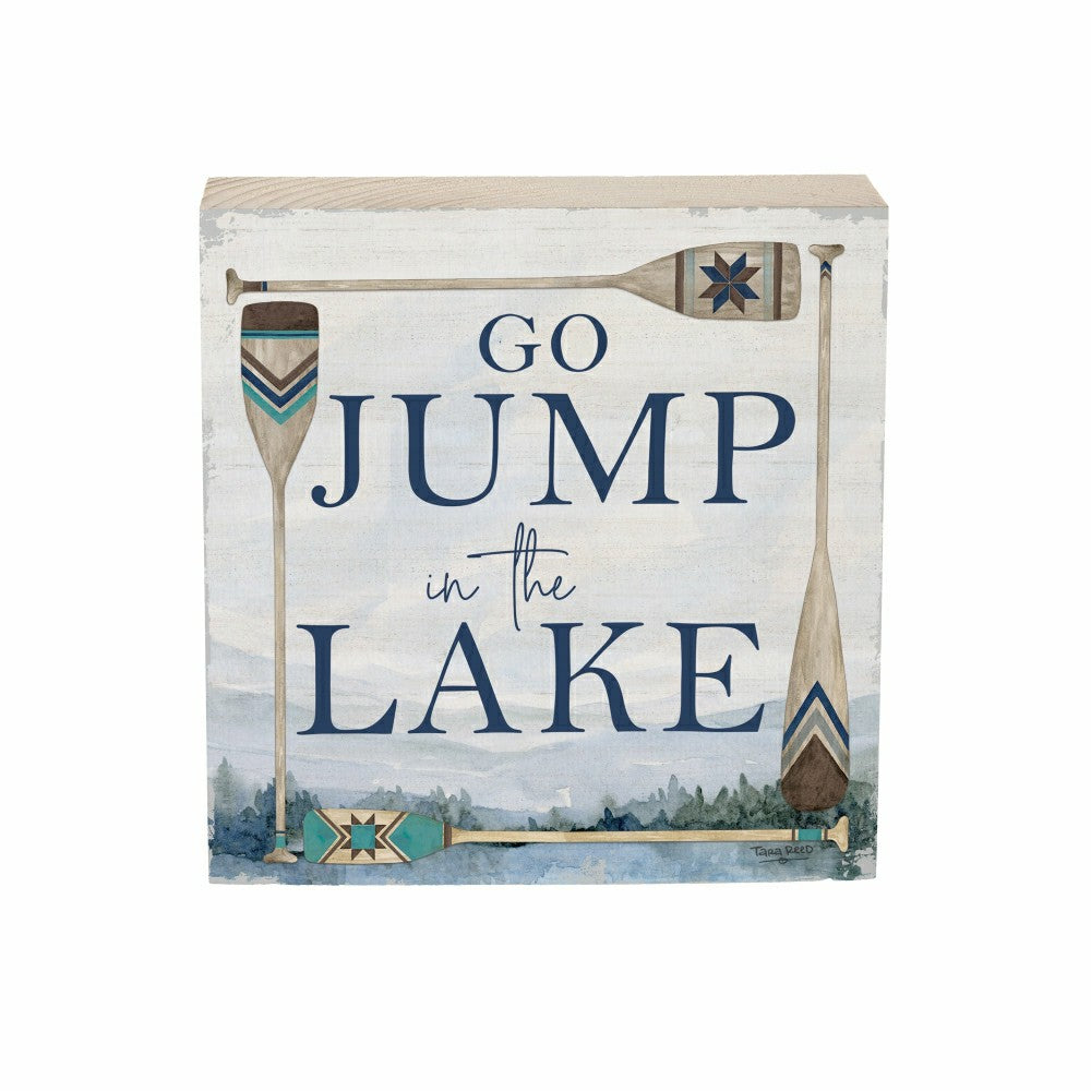 Plow & Hearth Lake Living Wooden Plock Lake Go Jump 6x6"