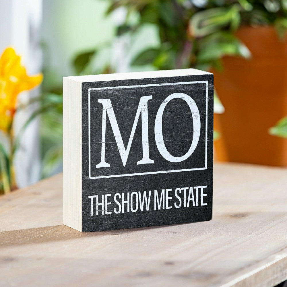 Plow & Hearth State Sign Wood Block Missouri 6"x6"