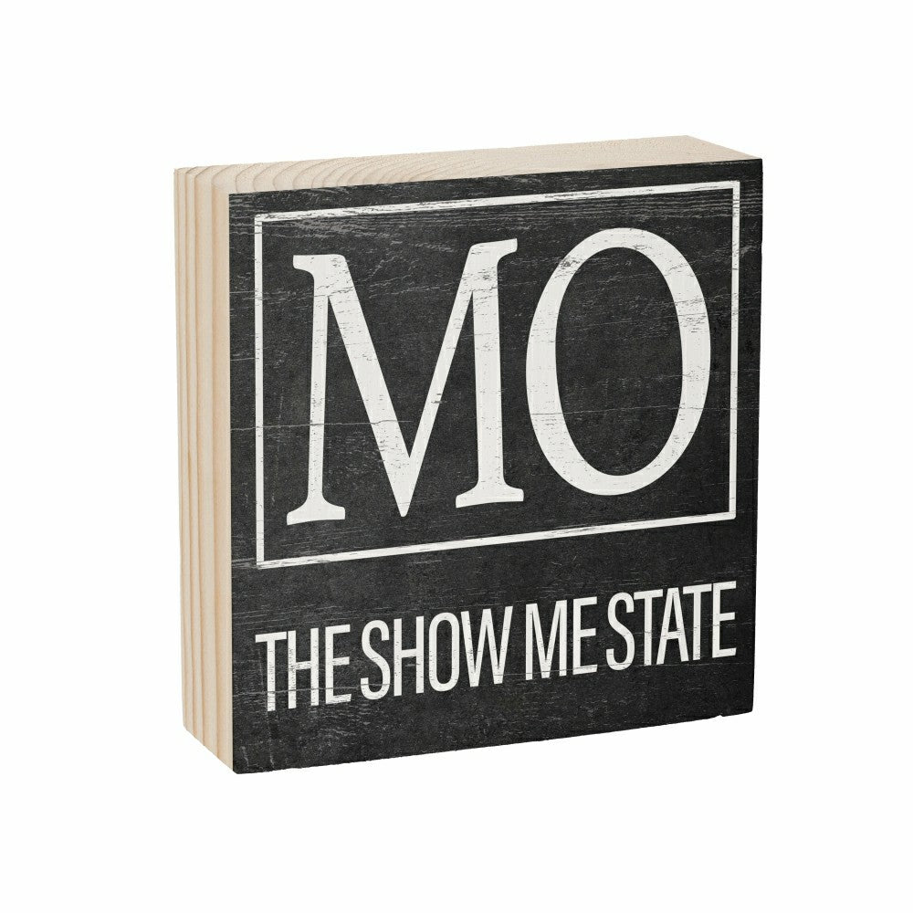 Plow & Hearth State Sign Wood Block Missouri 6"x6"