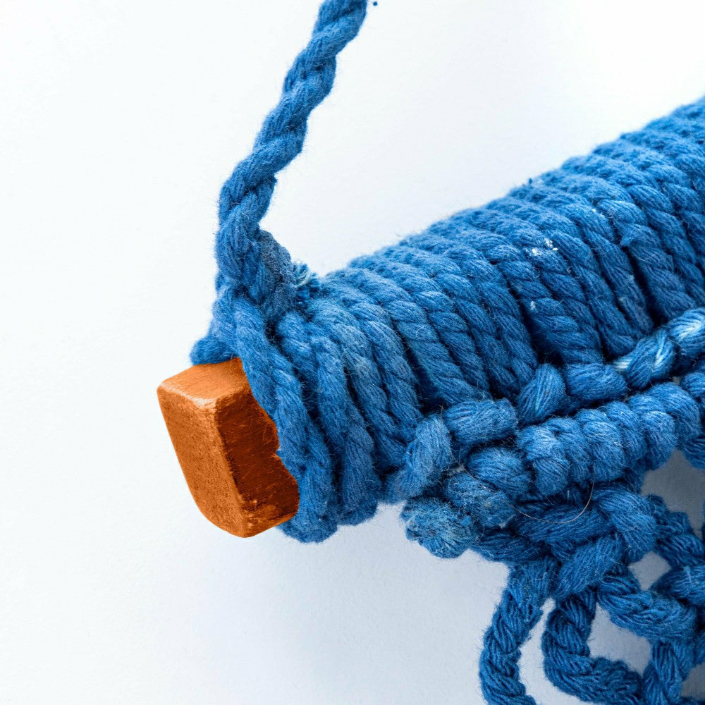 Plow & Hearth Large Macramé Wall Hanging, Navy