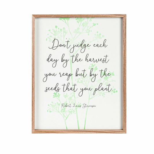 Plow & Hearth Pollinator Garden Indoor Wall Décor, Wood, Inspirational Leaves Print
