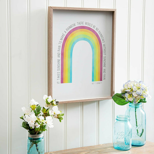 Plow & Hearth Framed wall art,wall art,wood wall art,rainbow decor,inspirational decor,inspirational wood decor,inspirational rainbow decor