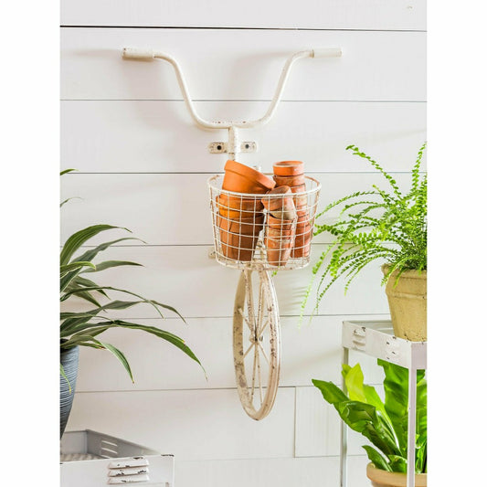 Plow & Hearth White Metal Bicycle Wall Art