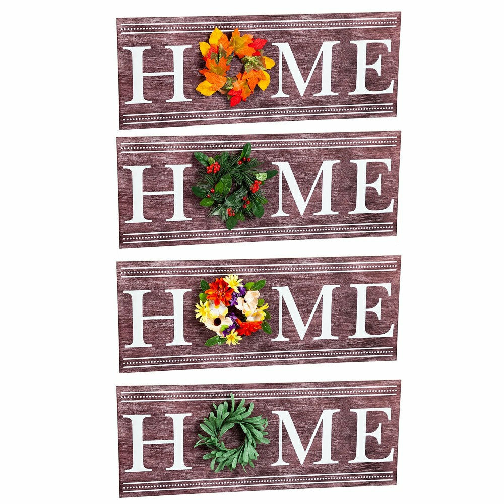 Plow & Hearth Home Seasonal Wreath Interchangeable Wall Sign