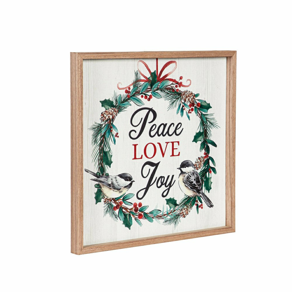 Plow & Hearth “Peace Love Joy” Framed Wall Art