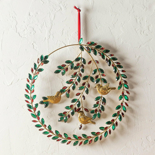 Plow & Hearth Jeweled Metal Holiday Wreath