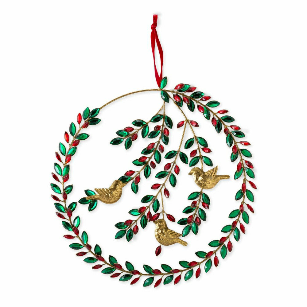 Plow & Hearth Jeweled Metal Holiday Wreath