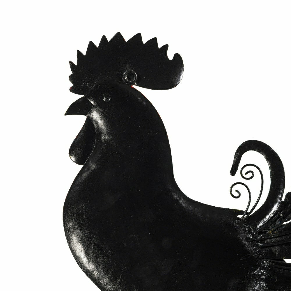 Plow & Hearth Floral Rooster Recycled Metal Wall Art