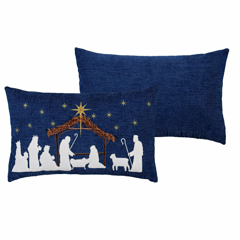 Plow & Hearth Nativity Throw Pillow Nativity Lumbar Pillow, 16"L x 10"H
