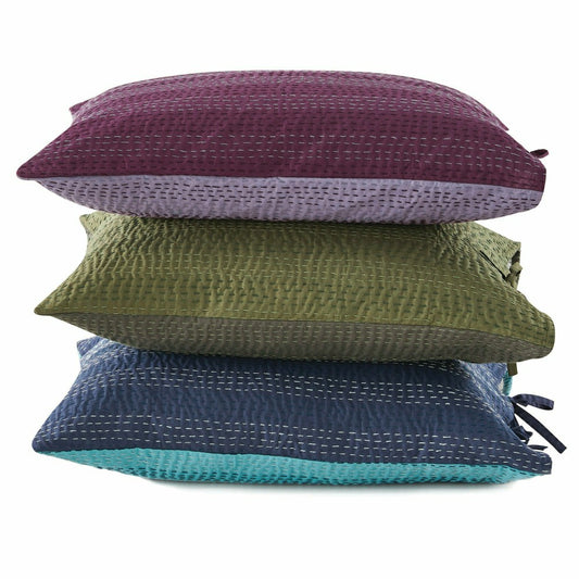 Plow & Hearth Hand Stitched Reversible Kantha Pillow Sham Pairs