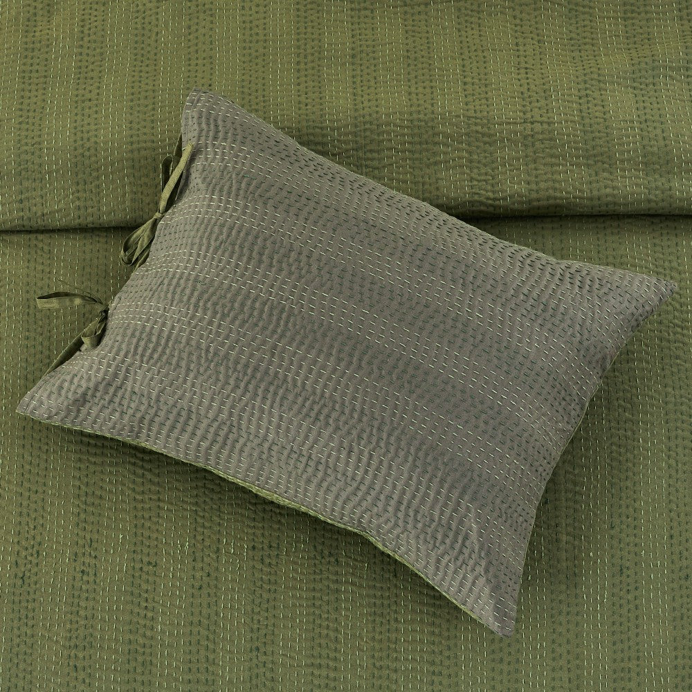 Plow & Hearth Hand Stitched Reversible Kantha Pillow Sham Pairs