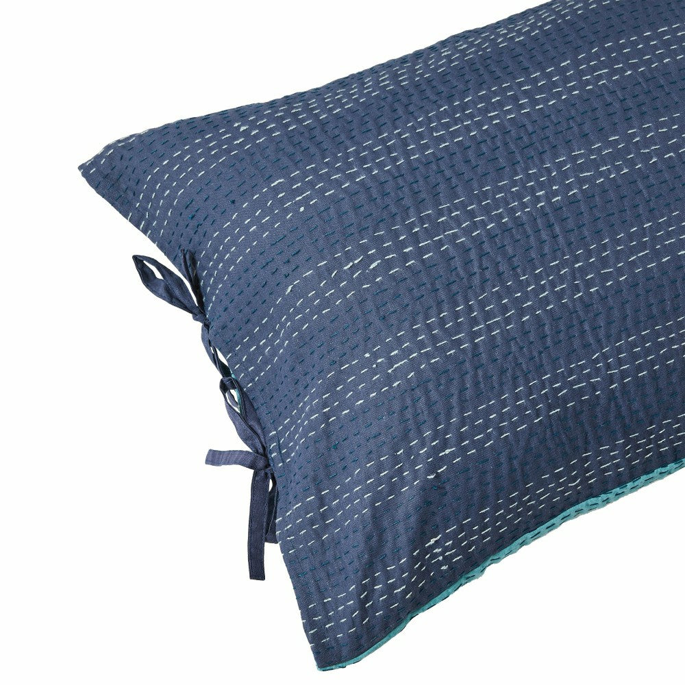 Plow & Hearth Hand Stitched Reversible Kantha Pillow Sham Pairs