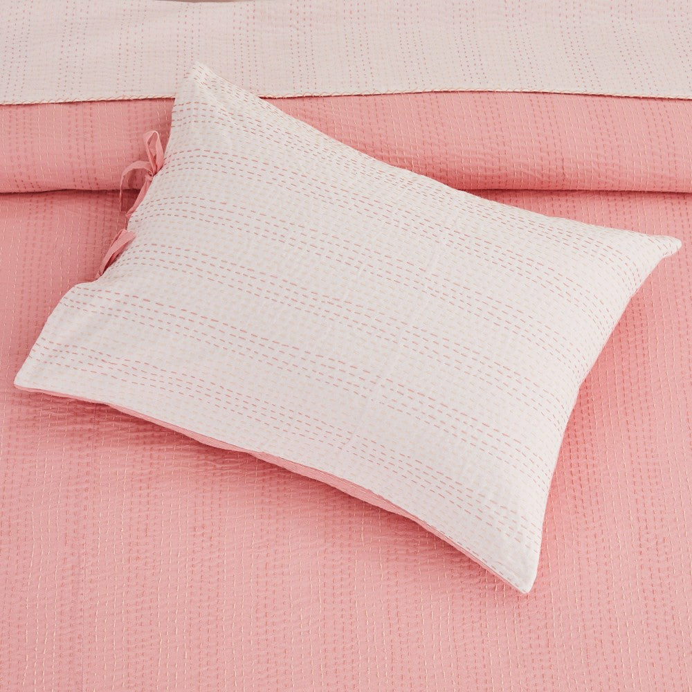 Plow & Hearth Hand Stitched Reversible Kantha Pillow Sham Pairs
