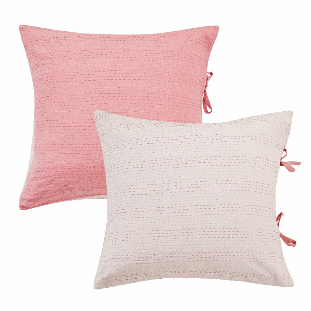 Plow & Hearth Hand Stitched Reversible Kantha Pillow Sham Pairs
