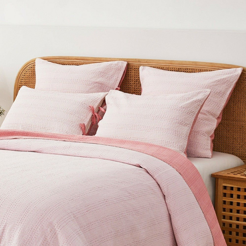 Plow & Hearth Hand Stitched Reversible Kantha Pillow Sham Pairs