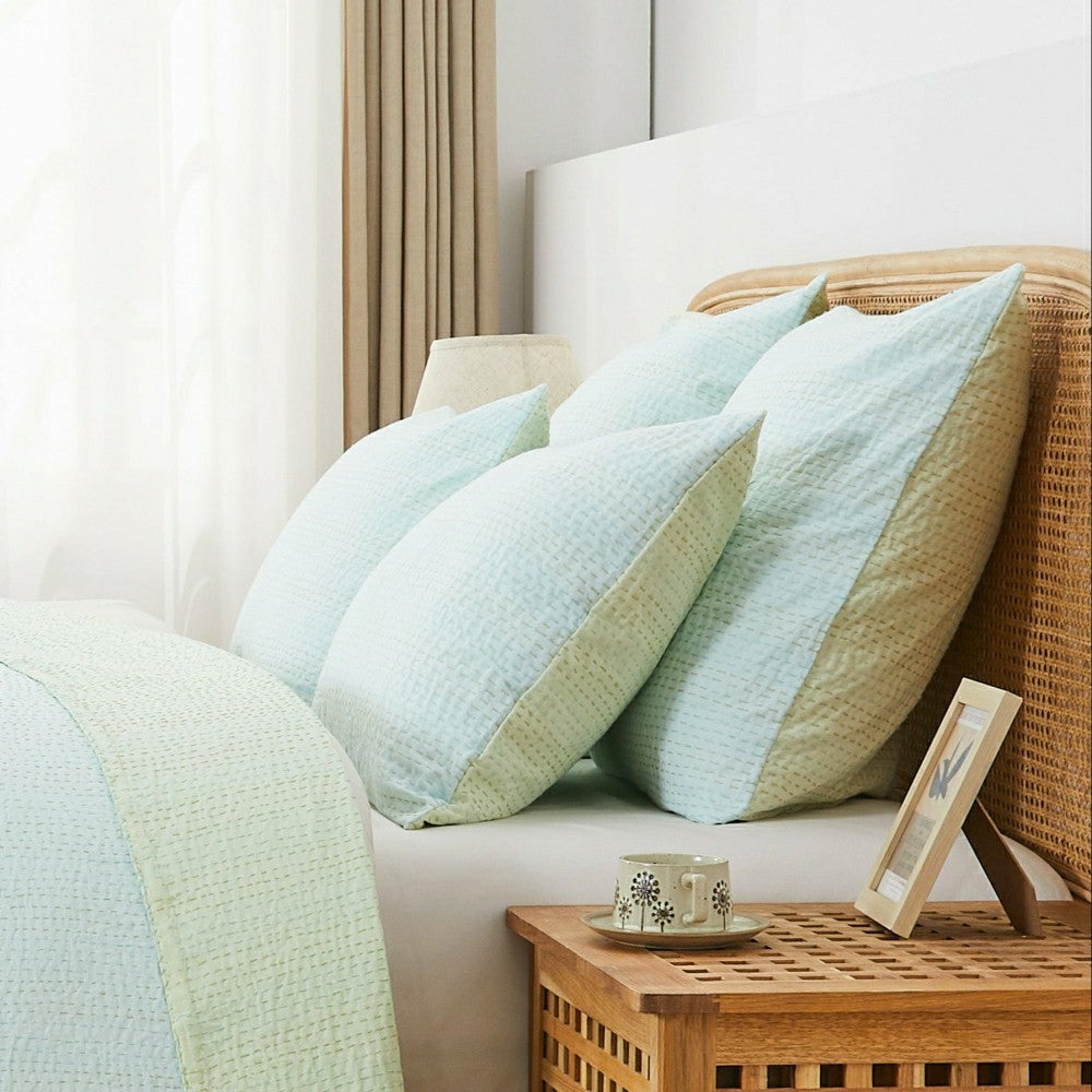 Plow & Hearth Hand Stitched Reversible Kantha Pillow Sham Pairs