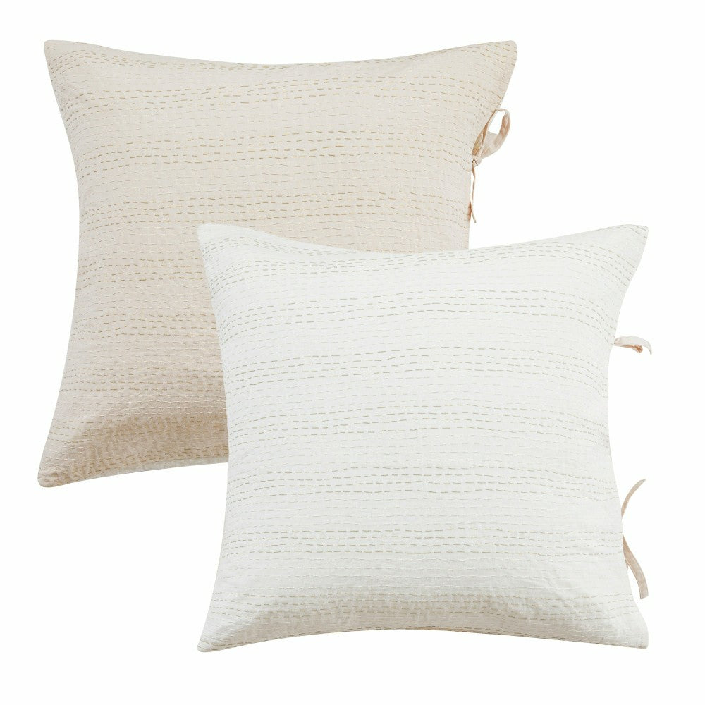 Plow & Hearth Hand Stitched Reversible Kantha Pillow Sham Pairs