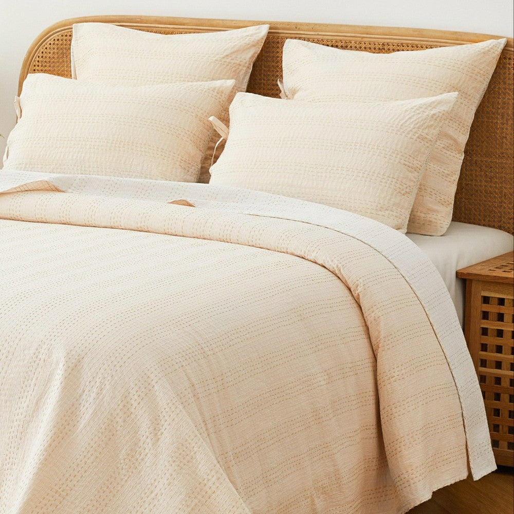 Plow & Hearth Hand Stitched Reversible Kantha Pillow Sham Pairs