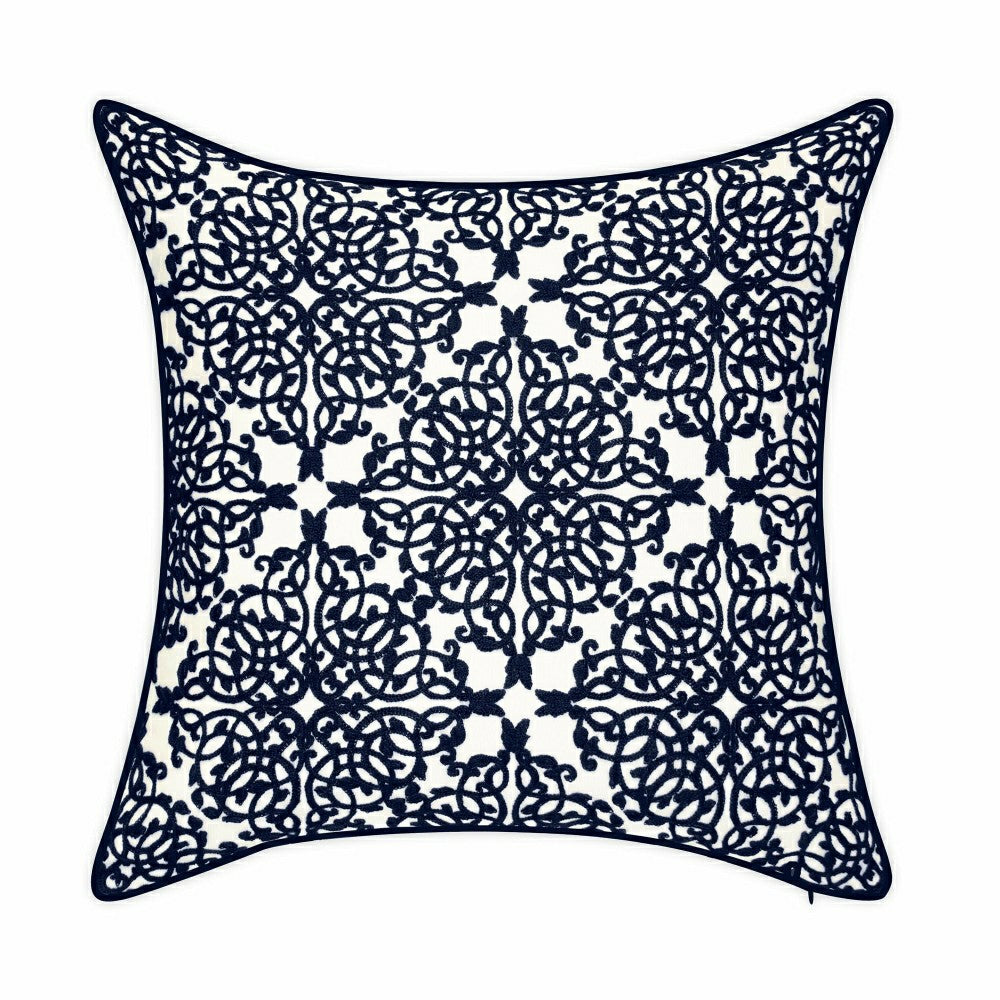 Plow & Hearth Indoor/Outdoor Embroidered Lacework Throw Pillow