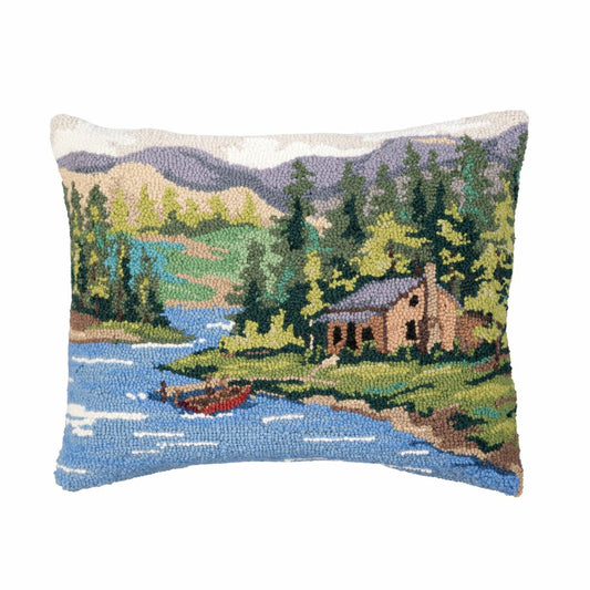 Plow & Hearth Cabin by the Lake Hooked Pillow
