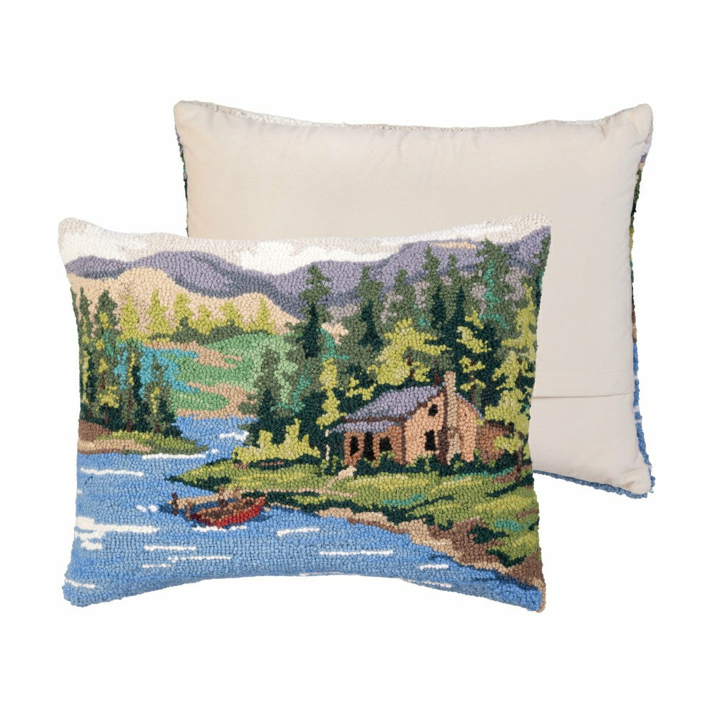 Plow & Hearth Cabin by the Lake Hooked Pillow