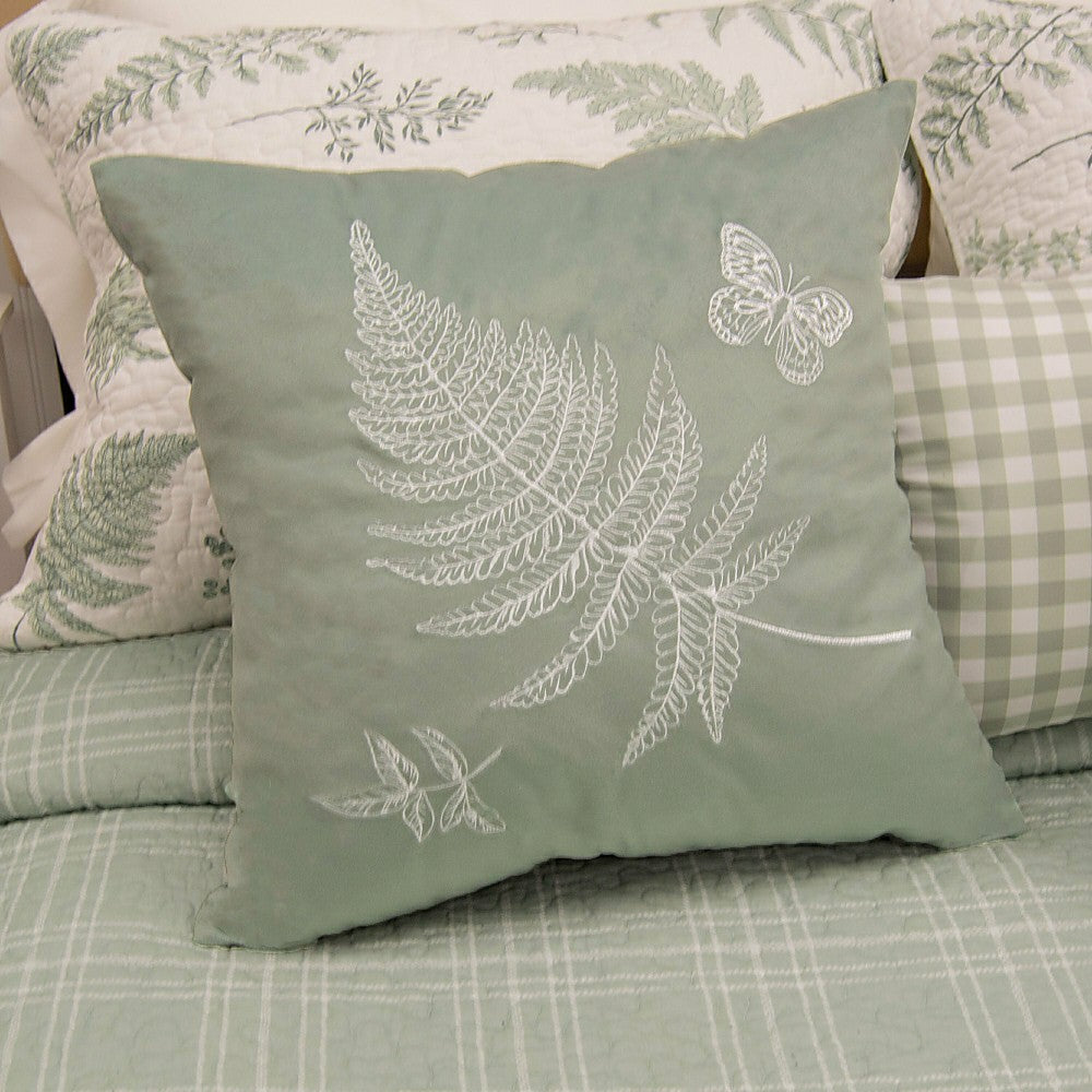 Plow & Hearth Botanical Decorative Pillow Cover, Fern