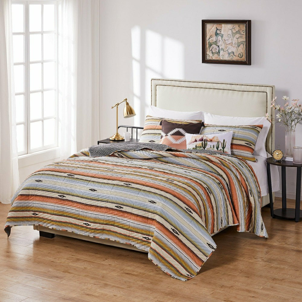 Plow & Hearth Painted Desert Reversible Bedding, Clay