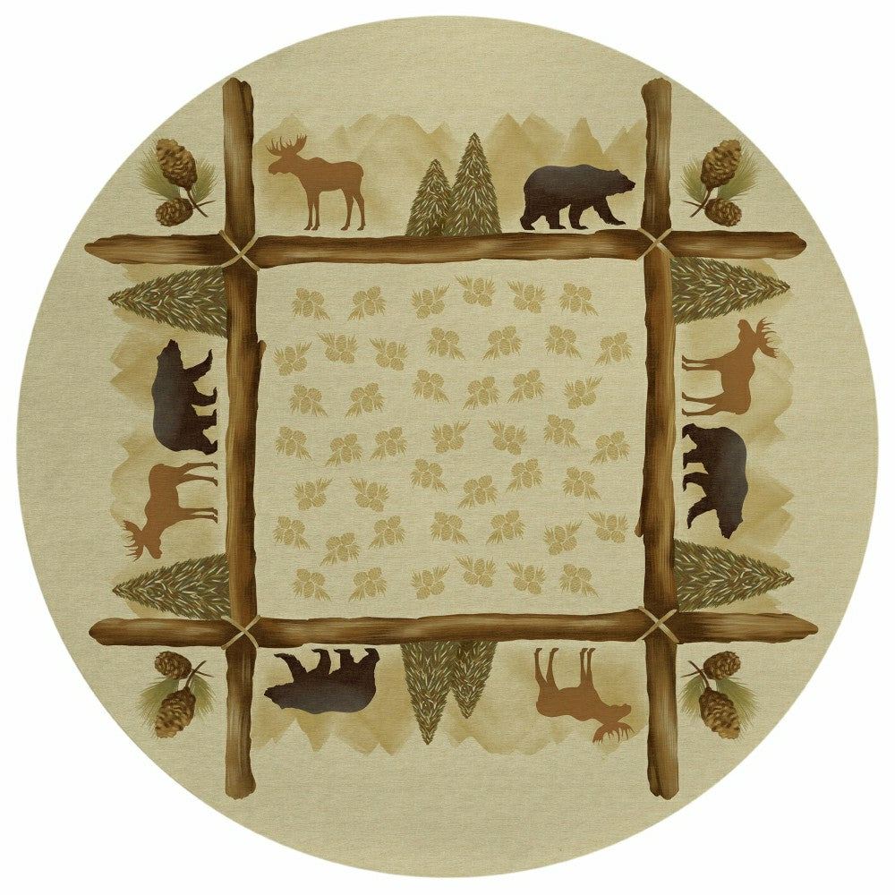 Plow & Hearth Woodland Excursion Block Polyester Rug