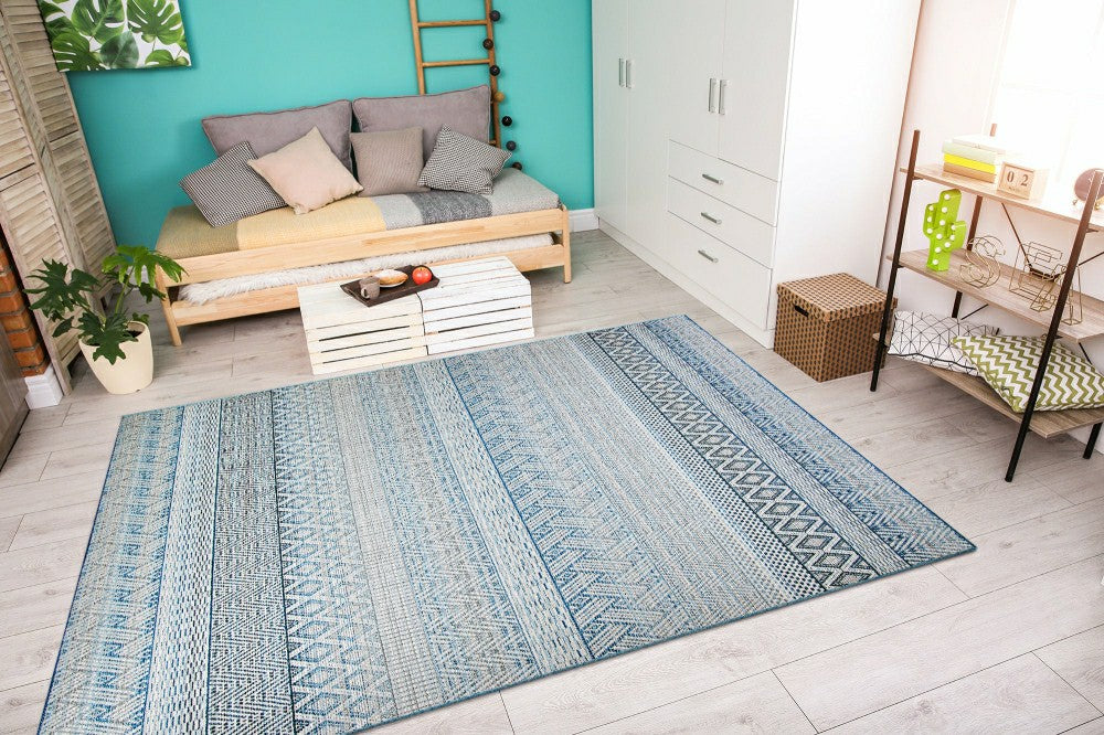Plow & Hearth Cape Gables Surf Indoor/Outdoor Area Rug